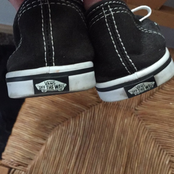 Black and white tie up vans Size 7 women’s - Picture 2 of 2